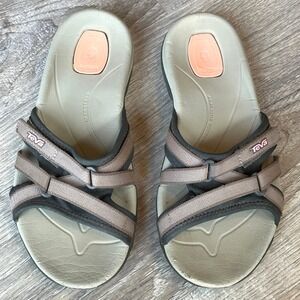 Teva Tirra Slide Sport Sandals Tan Pink Womens 6.5 UK 4.5 EU 37.5